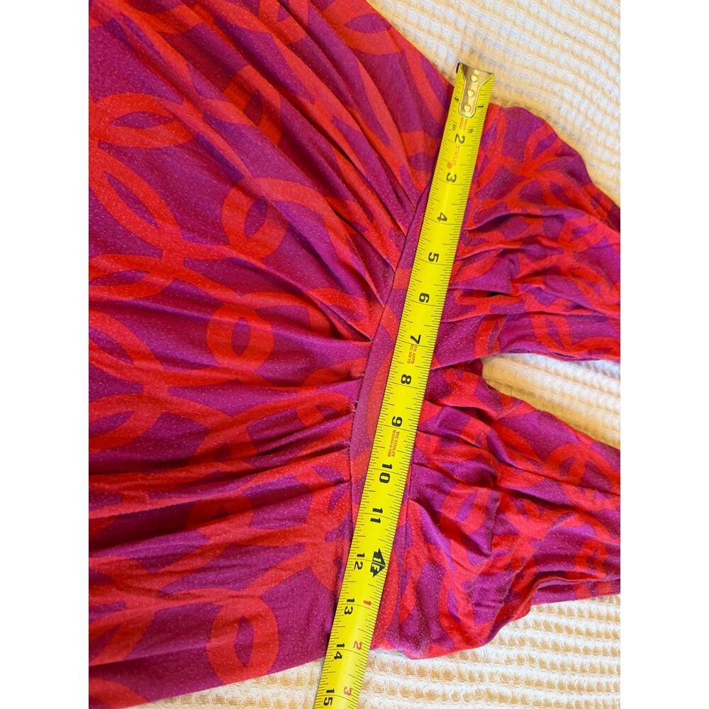 Tart Tropical Midcentury Boho Resortwear V Neck Sleevless Maxi Dress XS Pink - Picture 10 of 11